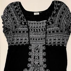 Cato Black and White Print Top